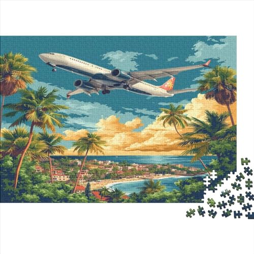 Flugzeug 1000 Stück Puzzles Für Erwachsene Teenager Stress Abbauen Familien-Puzzlespiel Mit Poster in 1000-teiliges Puzzle Lernspiel Spielzeug Geschenk Puzzel 1000pcs (75x50cm) von MOBYAT