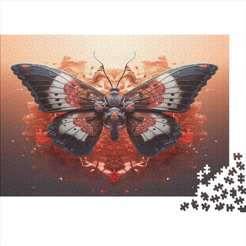 Hölzern 3D Effect Puzzle, 1000 Hölzern Puzzle Teile Im Adventskalender 2023, Geschenke Für Jungen, Mädchen, Familie Und Freunde Zu Weihnachten(Abstract Butterfly) von MOBYAT