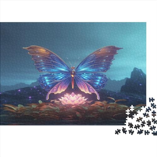 Hölzern 3D Effect Puzzle, 1000 Hölzern Puzzle Teile Im Adventskalender 2023, Geschenke Für Jungen, Mädchen, Familie Und Freunde Zu Weihnachten(Abstract Butterfly) von MOBYAT