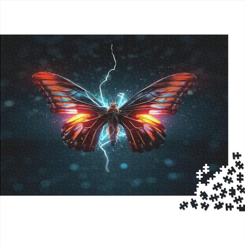 Hölzern Beautiful Puzzle, 1000 Hölzern Puzzle Teile Im Adventskalender 2023, Geschenke Für Jungen, Mädchen, Familie Und Freunde Zu Weihnachten(Colorful Butterflies) von MOBYAT