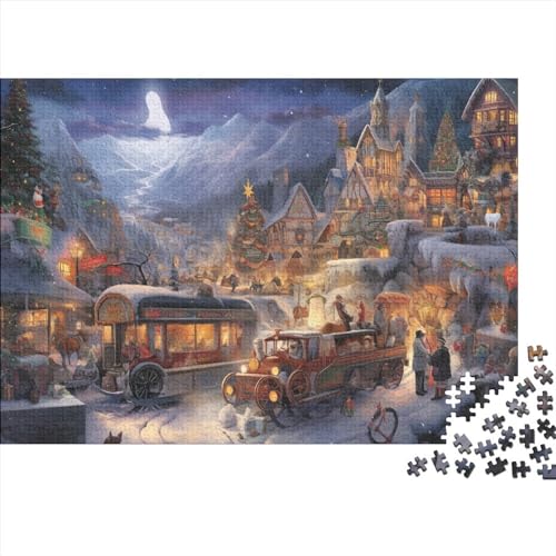 Hölzern Gift Puzzle, 500 Hölzern Puzzle Teile Im Adventskalender 2023, Geschenke Für Jungen, Mädchen, Familie Und Freunde Zu Weihnachten(Christmas Scenes) von MOBYAT