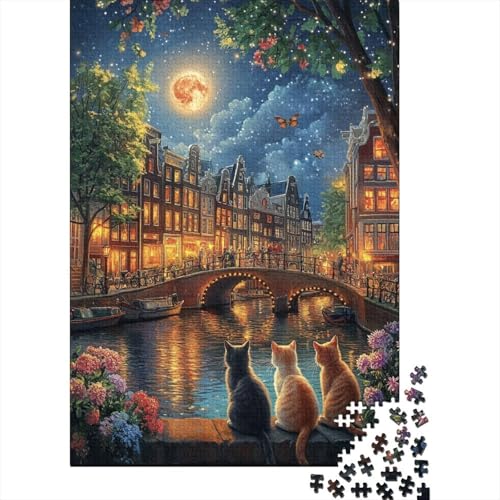 Hölzern Puzzle, 1000 Hölzern Puzzle Teile Im Adventskalender 2023, Geschenke Für Jungen, Mädchen, Familie Und Freunde Zu Weihnachten(Amsterdamer Kanal) von MOBYAT