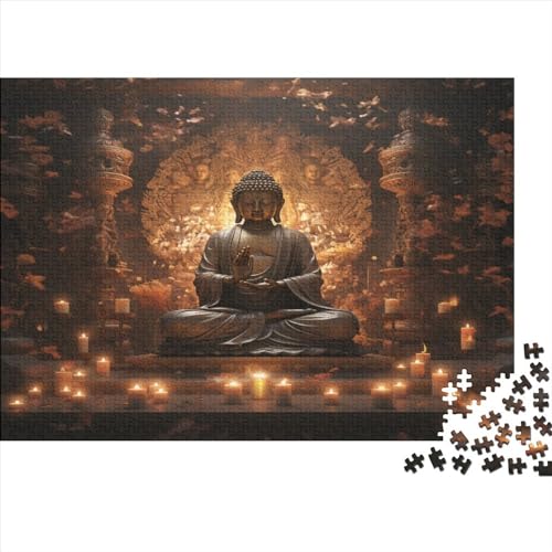 Hölzern Puzzle, 500 Hölzern Puzzle Teile Im Adventskalender 2023, Geschenke Für Jungen, Mädchen, Familie Und Freunde Zu Weihnachten(Buddha) von MOBYAT