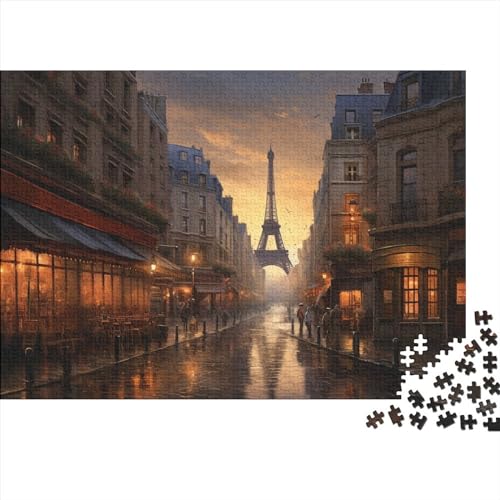 Hölzern Puzzle 1000 Teile Abend in Paris - Farbenfrohes Puzzle Für Erwachsene in Bewährter Qualität (Frankreich) 1000pcs (75x50cm) von MOBYAT