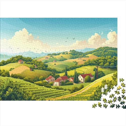 Hölzern Puzzle 1000 Teile Feldlandschaft - Farbenfrohes Puzzle Für Erwachsene in Bewährter Qualität () 1000pcs (75x50cm) von MOBYAT