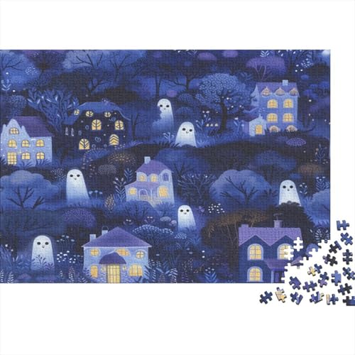 Hölzern Puzzle 1000 Teile Halloween-Geister und Monster - Farbenfrohes Puzzle Für Erwachsene in Bewährter Qualität () 1000pcs (75x50cm) von MOBYAT