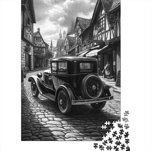 Hölzern Puzzle 1000 Teile Limousine im Alten Stil - Farbenfrohes Puzzle Für Erwachsene in Bewährter Qualität () 1000pcs (75x50cm) von MOBYAT