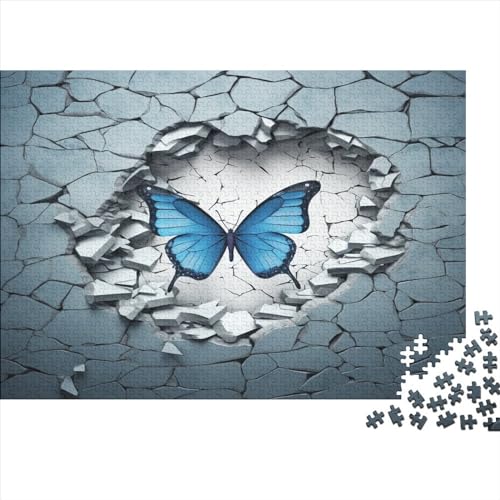 Hölzern Puzzle 1000 Teile Schmetterling mit 3D-Effekt - Farbenfrohes Puzzle Für Erwachsene in Bewährter Qualität (Tier) 1000pcs (75x50cm) von MOBYAT