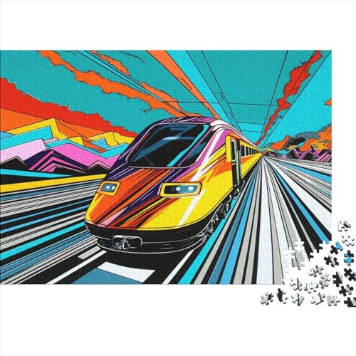 Hölzern Puzzle 1000 Teile Train - Farbenfrohes Puzzle Für Erwachsene in Bewährter Qualität () 1000pcs (75x50cm) von MOBYAT