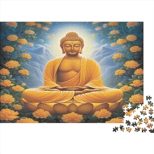 Hölzern Puzzle 2023, Adventskalender Puzzle 1000 Hölzern Teile Weihnachtskalender 2023 Männer Frauen Geschenke Jigsaw Puzzle Adventskalender Geschenke - Buddha-Figur von MOBYAT