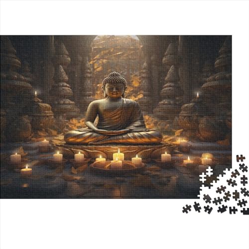 Hölzern Puzzle 2023, Adventskalender Puzzle 300 Hölzern Teile Weihnachtskalender 2023 Männer Frauen Geschenke Jigsaw Puzzle Adventskalender Geschenke - Buddha von MOBYAT