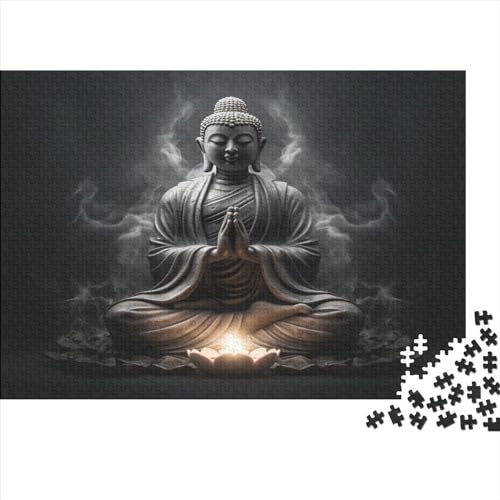 Hölzern Puzzle 2023, Adventskalender Puzzle 300 Hölzern Teile Weihnachtskalender 2023 Männer Frauen Geschenke Jigsaw Puzzle Adventskalender Geschenke - Buddha von MOBYAT