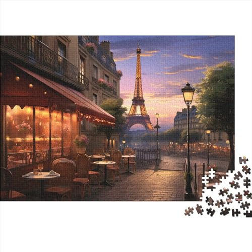 Hölzern Puzzle 2023, Adventskalender Puzzle 500 Hölzern Teile Weihnachtskalender 2023 Männer Frauen Geschenke Jigsaw Puzzle Adventskalender Geschenke - Abend in Paris von MOBYAT