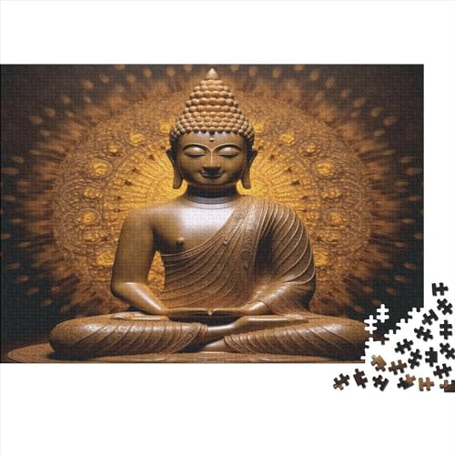 Hölzern Puzzle 2023, Adventskalender Puzzle 500 Hölzern Teile Weihnachtskalender 2023 Männer Frauen Geschenke Jigsaw Puzzle Adventskalender Geschenke - Buddha-Figur von MOBYAT