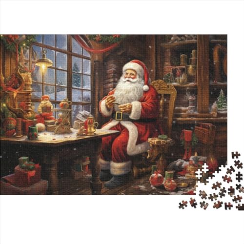 Hölzern Puzzle 2023, Adventskalender Puzzle 500 Hölzern Teile Weihnachtskalender 2023 Männer Frauen Geschenke Jigsaw Puzzle Adventskalender Geschenke - Santa Claus von MOBYAT