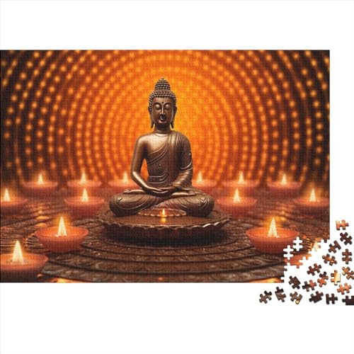 Hölzern Puzzle 300 Teile Buddha-Figur - Farbenfrohes Puzzle Für Erwachsene in Bewährter Qualität () 300pcs (40x28cm) von MOBYAT