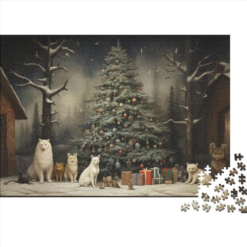 Hölzern Puzzle 300 Teile Farbenfrohes Puzzle Für Erwachsene in Bewährter Qualität (Christmas Scene) 300pcs (40x28cm) von MOBYAT