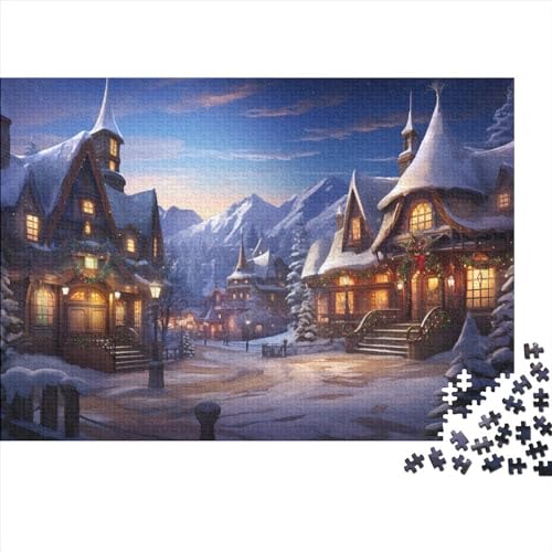 Hölzern Puzzle 300 Teile Puzzle Für Erwachsene, Holzpuzzle Mit Christmas Scene 300pcs (40x28cm) von MOBYAT