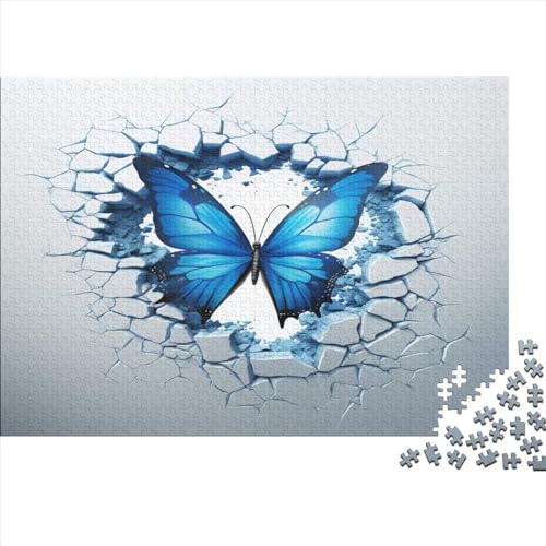 Hölzern Puzzle - 3D Effekt Schmetterling - 1000 Teile Puzzle Für Erwachsene, Holzpuzzle Mit Animal 1000pcs (75x50cm) von MOBYAT
