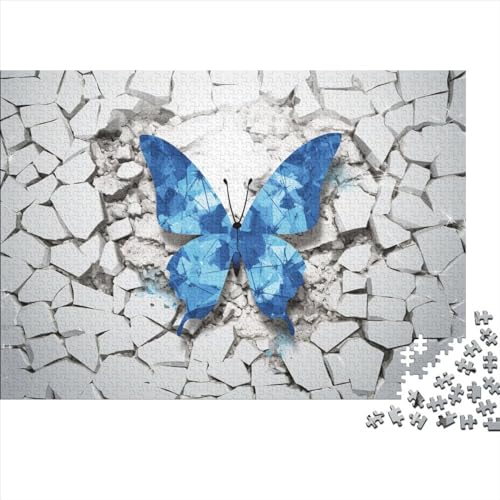 Hölzern Puzzle - 3D Effekt Schmetterling - 300 Teile Puzzle Für Erwachsene, Holzpuzzle Mit Animal 300pcs (40x28cm) von MOBYAT