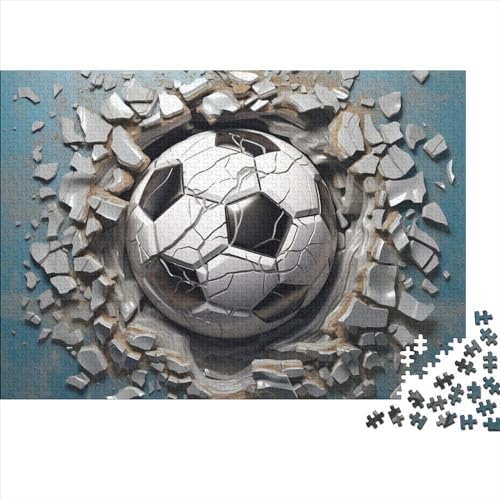 Hölzern Puzzle 3D-Fußball 1000 Piece Puzzle for Adults and Children Aged 14 and Over, Puzzle with Fußball 1000pcs (75x50cm) von MOBYAT