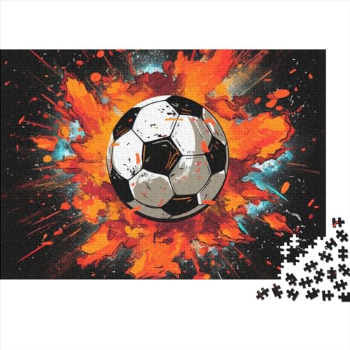 Hölzern Puzzle 3D-Fußball 1000 Piece Puzzle for Adults and Children Aged 14 and Over, Puzzle with Fußball 1000pcs (75x50cm) von MOBYAT