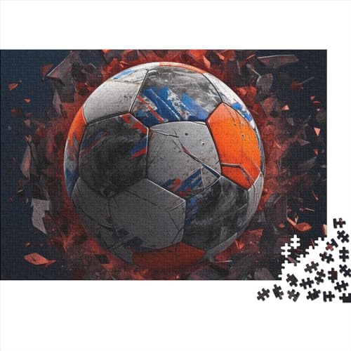 Hölzern Puzzle - 3D-Fußball - 1000 Teile Puzzle Für Erwachsene, Holzpuzzle Mit Fußball 1000pcs (75x50cm) von MOBYAT
