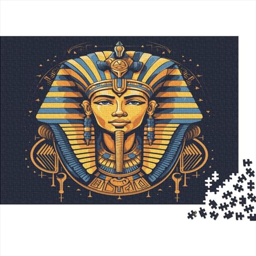 Hölzern Puzzle - Ägyptischer Pharao - 500 Teile Puzzle Für Erwachsene, Holzpuzzle Mit 500pcs (52x38cm) von MOBYAT
