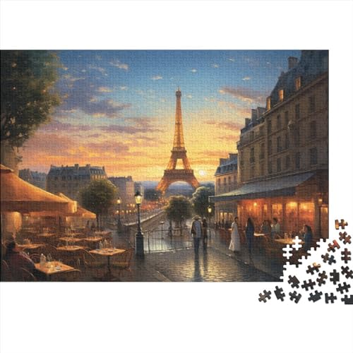 Hölzern Puzzle - Abend in Paris - 1000 Teile Puzzle Für Erwachsene, Holzpuzzle Mit Frankreich 1000pcs (75x50cm) von MOBYAT