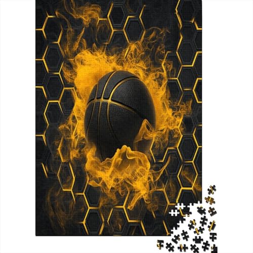 Hölzern Puzzle - Basketball - 1000 Teile Puzzle Für Erwachsene, Holzpuzzle Mit 1000pcs (75x50cm) von MOBYAT