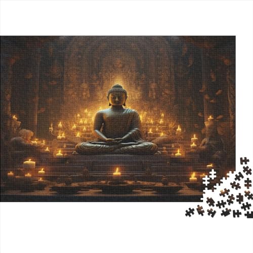 Hölzern Puzzle - Buddha - 1000 Teile Puzzle Für Erwachsene, Holzpuzzle Mit 1000pcs (75x50cm) von MOBYAT