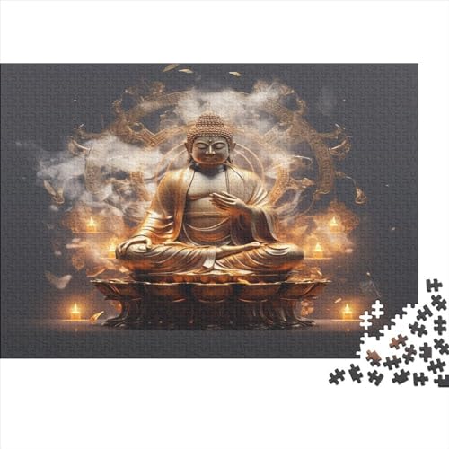Hölzern Puzzle - Buddha - 1000 Teile Puzzle Für Erwachsene, Holzpuzzle Mit 1000pcs (75x50cm) von MOBYAT