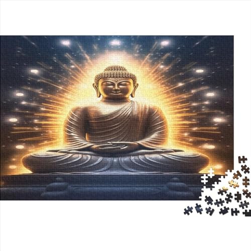 Hölzern Puzzle Buddha-Figur 1000 Piece Puzzle for Adults and Children Aged 14 and Over, Puzzle with 1000pcs (75x50cm) von MOBYAT