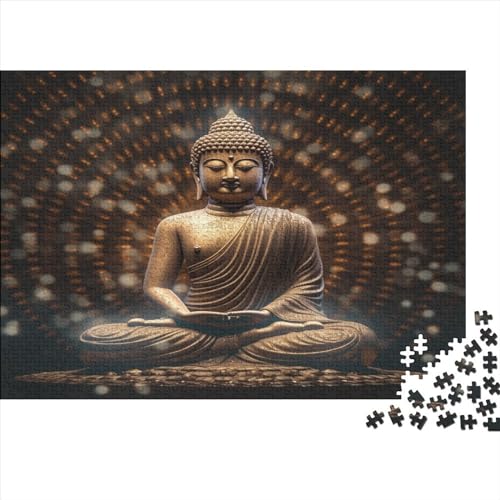 Hölzern Puzzle - Buddha-Figur - 300 Teile Puzzle Für Erwachsene, Holzpuzzle Mit 300pcs (40x28cm) von MOBYAT