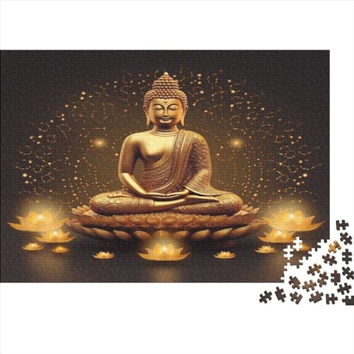 Hölzern Puzzle - Buddha-Figur - 500 Teile Puzzle Für Erwachsene, Holzpuzzle Mit 500pcs (52x38cm) von MOBYAT