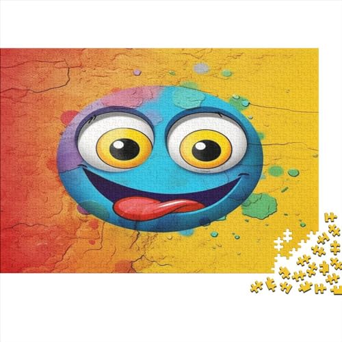 Hölzern Puzzle Cartoon Smiley 1000 Piece Puzzle for Adults and Children Aged 14 and Over, Puzzle with 1000pcs (75x50cm) von MOBYAT
