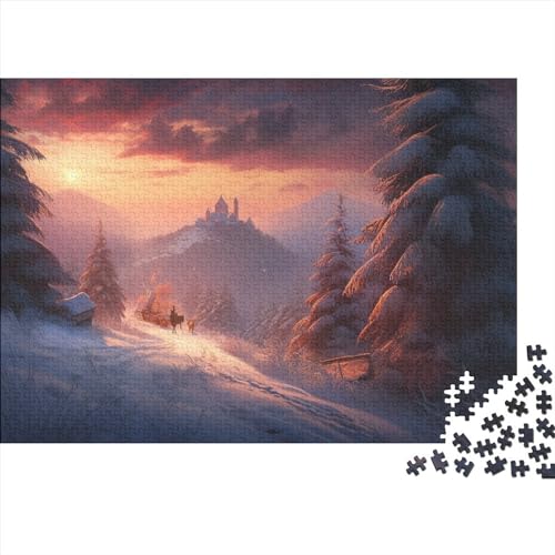 Hölzern Puzzle - Christmas Scenes - 300 Teile Puzzle Für Erwachsene, Holzpuzzle Mit Gift 300pcs (40x28cm) von MOBYAT