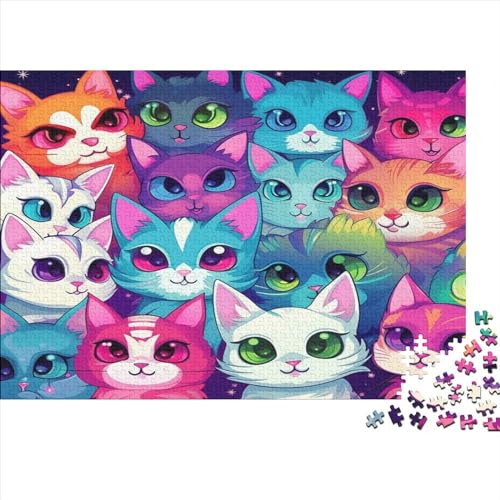 Hölzern Puzzle Cute Cats 300 Piece Puzzle for Adults and Children Aged 14 and Over, Puzzle with 300pcs (40x28cm) von MOBYAT