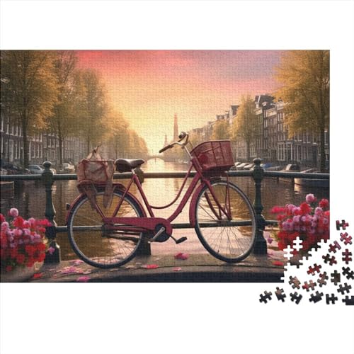 Hölzern Puzzle - Fahrräder in Amsterdam - 500 Teile Puzzle Für Erwachsene, Holzpuzzle Mit Wunderschöne Kunst 500pcs (52x38cm) von MOBYAT