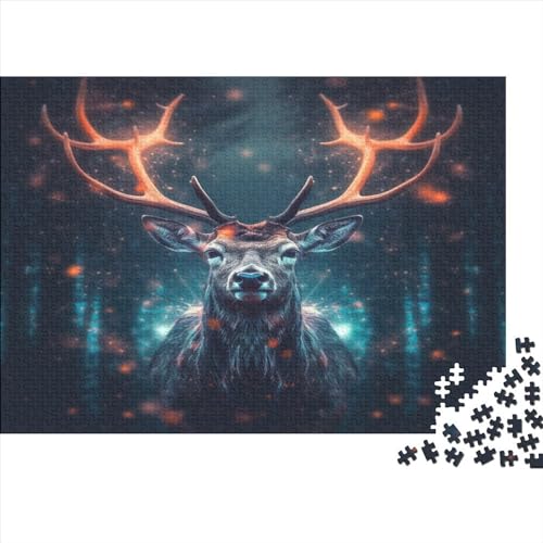 Hölzern Puzzle - Magic Deer - 1000 Teile Puzzle Für Erwachsene, Holzpuzzle Mit Colourful 1000pcs (75x50cm) von MOBYAT