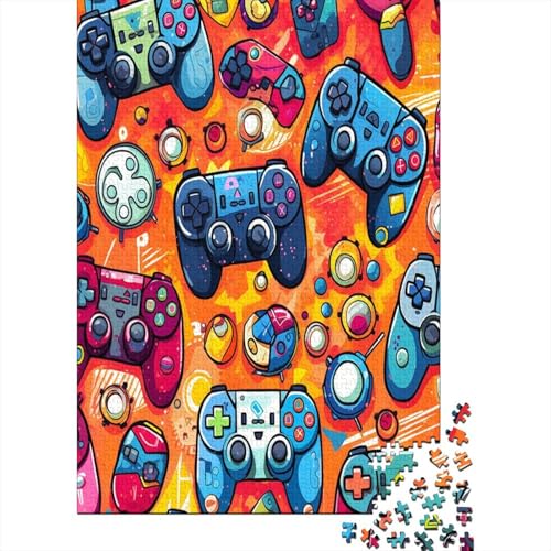 Hölzern Puzzle Mehrfarbiges Spielmuster 1000 Piece Puzzle for Adults, Puzzle with 1000pcs (75x50cm) von MOBYAT
