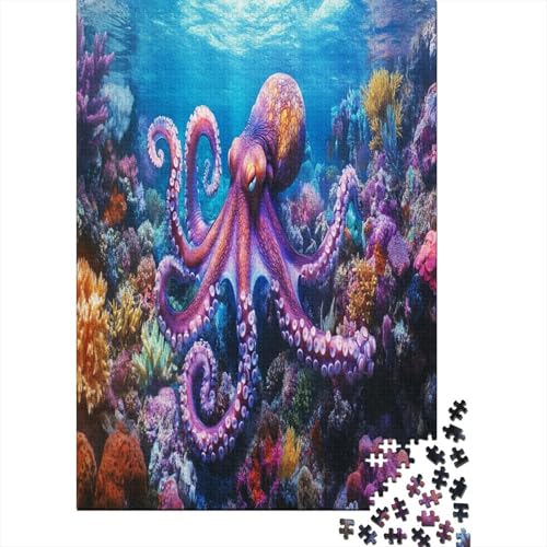 Hölzern Puzzle - Octopus - 1000 Teile Puzzle Für Erwachsene, Holzpuzzle Mit 1000pcs (75x50cm) von MOBYAT