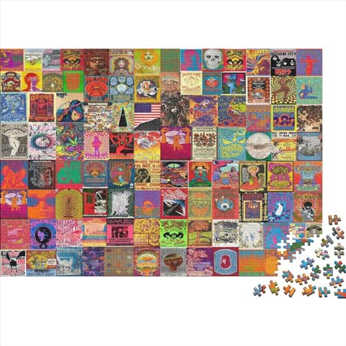 Hölzern Puzzle - Retro-Kunst - 1000 Teile Puzzle Für Erwachsene, Holzpuzzle Mit 1000pcs (75x50cm) von MOBYAT