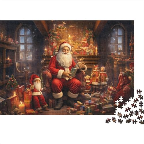 Hölzern Puzzle - Santa Claus - 300 Teile Puzzle Für Erwachsene, Holzpuzzle Mit 300pcs (40x28cm) von MOBYAT