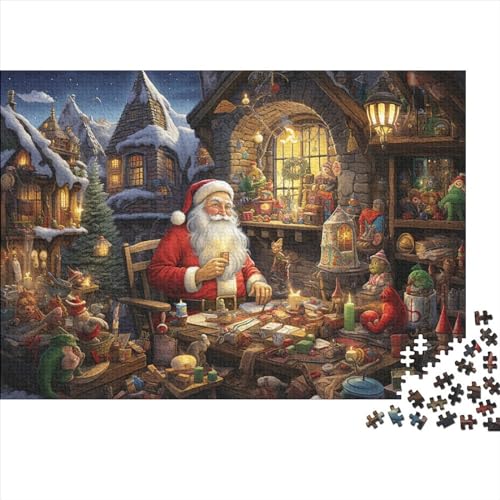 Hölzern Puzzle - Weihnachtsmann - 1000 Teile Puzzle Für Erwachsene, Holzpuzzle Mit 1000pcs (75x50cm) von MOBYAT