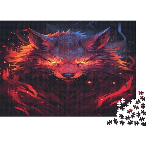 Hölzern Puzzle Wolfskopf 300 Piece Puzzle for Adults and Children Aged 14 and Over, Puzzle with Animal 300pcs (40x28cm) von MOBYAT