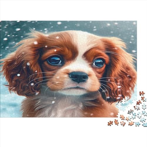 Hölzern Puzzle süßer Hund 1000 Piece Puzzle for Adults and Children Aged 14 and Over, Puzzle with Animal 1000pcs (75x50cm) von MOBYAT