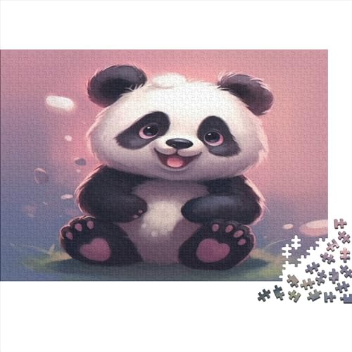 Hölzern Puzzle - süßer Panda - 500 Teile Puzzle Für Erwachsene, Holzpuzzle Mit AI Design 500pcs (52x38cm) von MOBYAT