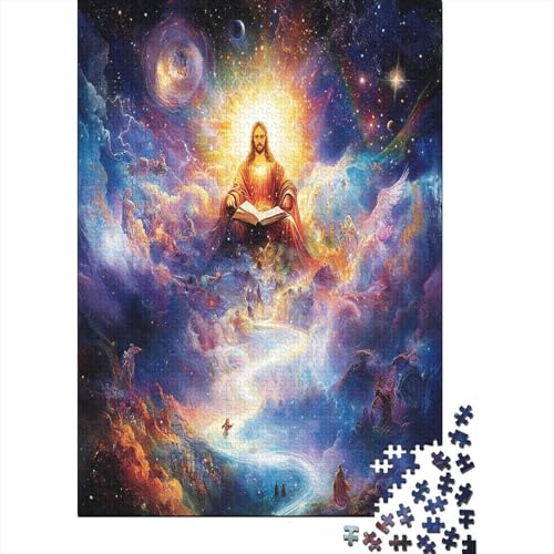 Jesus 1000 Stück Puzzles Für Erwachsene Teenager Stress Abbauen Familien-Puzzlespiel Mit Poster in 1000-teiliges Puzzle Lernspiel Spielzeug Geschenk Puzzel 1000pcs (75x50cm) von MOBYAT