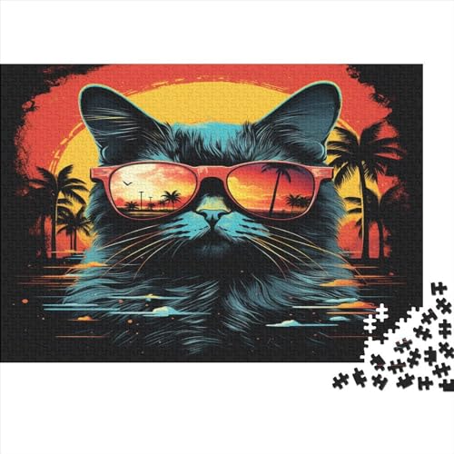 Katze 1000 Stück Puzzles Für Erwachsene Teenager Stress Abbauen Familien-Puzzlespiel Mit Poster in 1000-teiliges Puzzle Lernspiel Spielzeug Geschenk Puzzel 1000pcs (75x50cm) von MOBYAT
